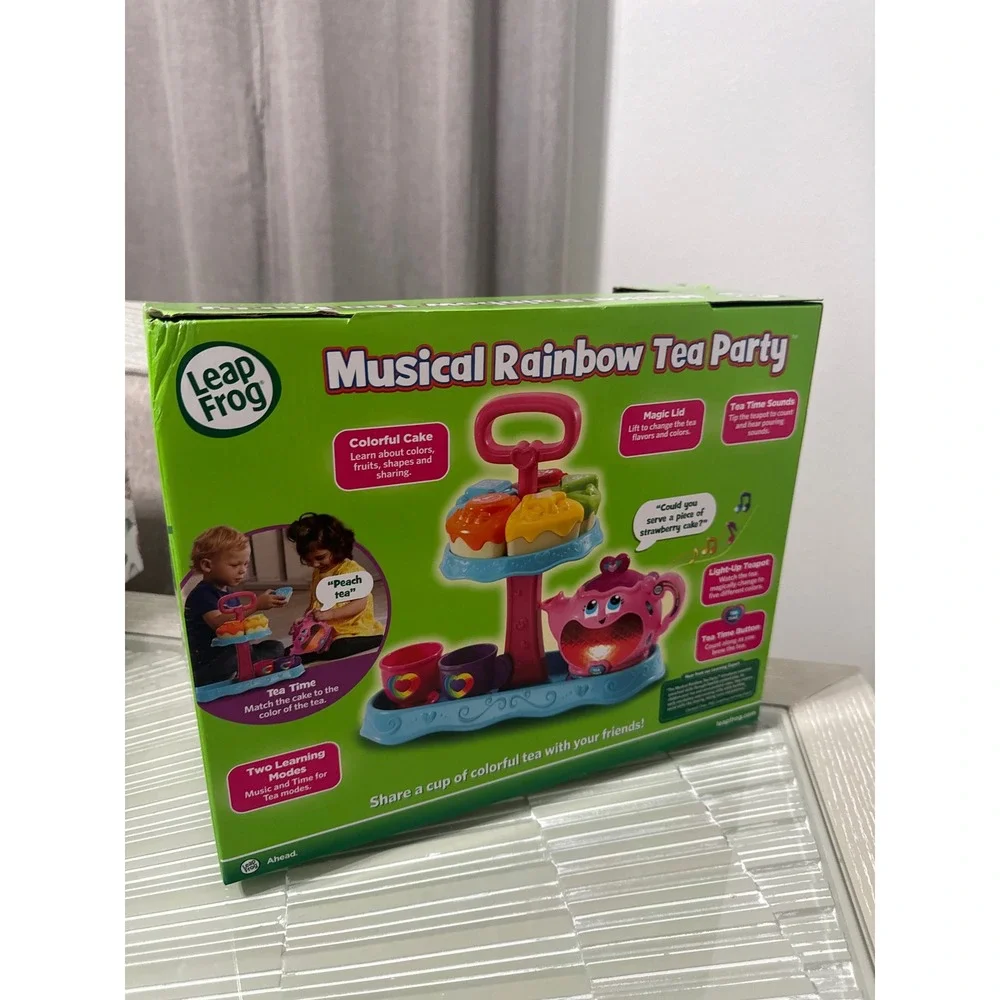 LeapFrog Musical Rainbow Tea Party Pink Light-Up Teapot 9-Piece Toddler Toy Set